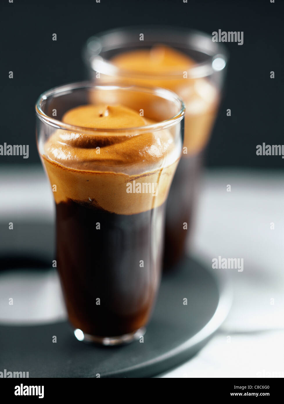 Expresso coffee with whipped cream Stock Photo Alamy