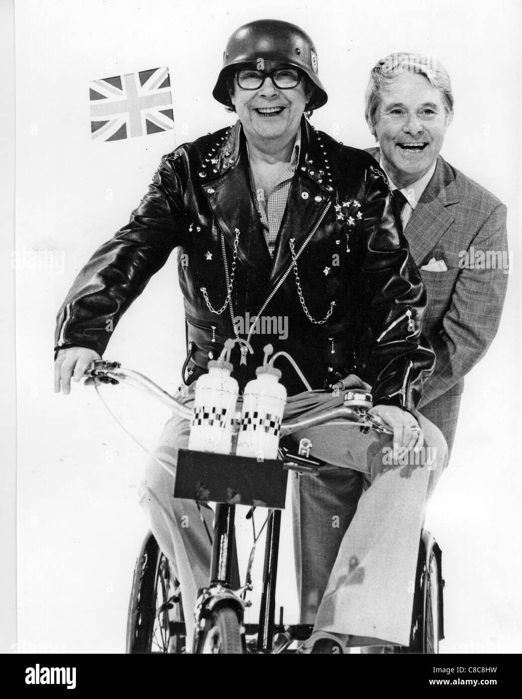 MORECAMBE AND WISE UK comedy duo of Eric Morcambe and Ernie Wise (Wise at right) in their own Thames TV show in September 1980 Stock Photo