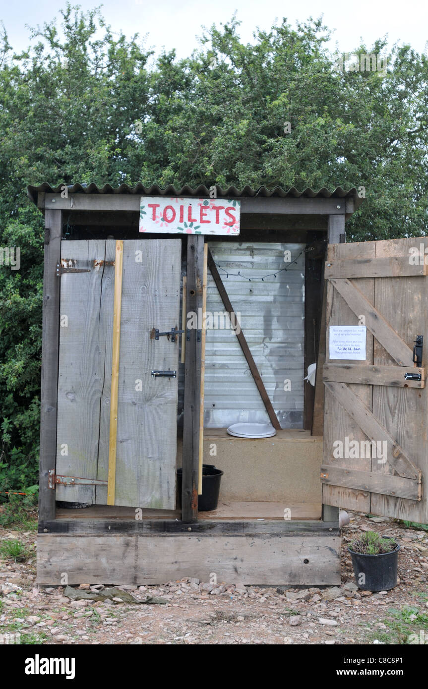 Compost toilets at the Holifair festival in Gweek, Cornwall Stock Photo