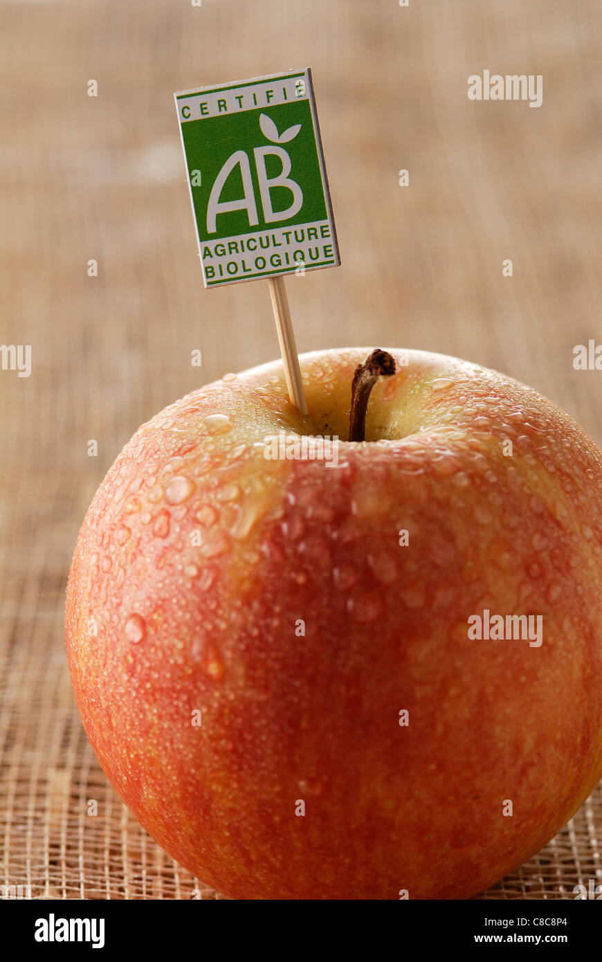 Organic Gala apple Stock Photo Alamy