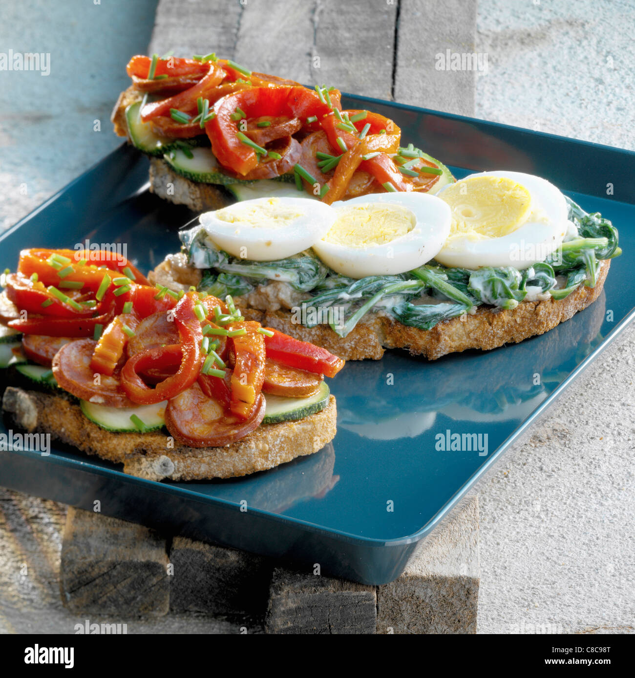 Spanish open sandwiches Stock Photo Alamy
