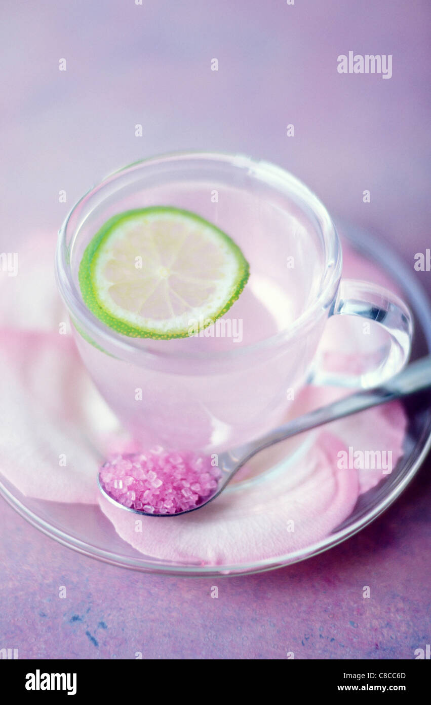 Rose and lime herbal tea Stock Photo Alamy