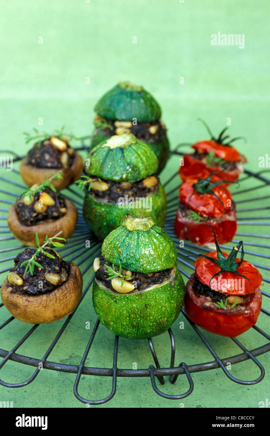 Stuffed vegetables with pinenuts Stock Photo