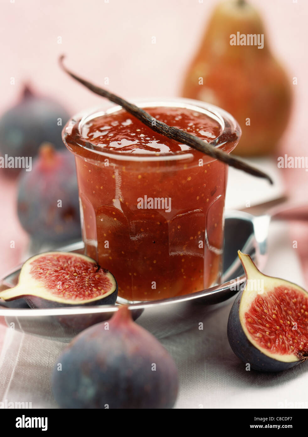 Fig and pear jam Stock Photo Alamy