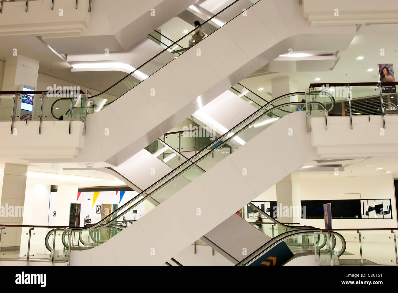 escalators at the shopping mall Stock Photo