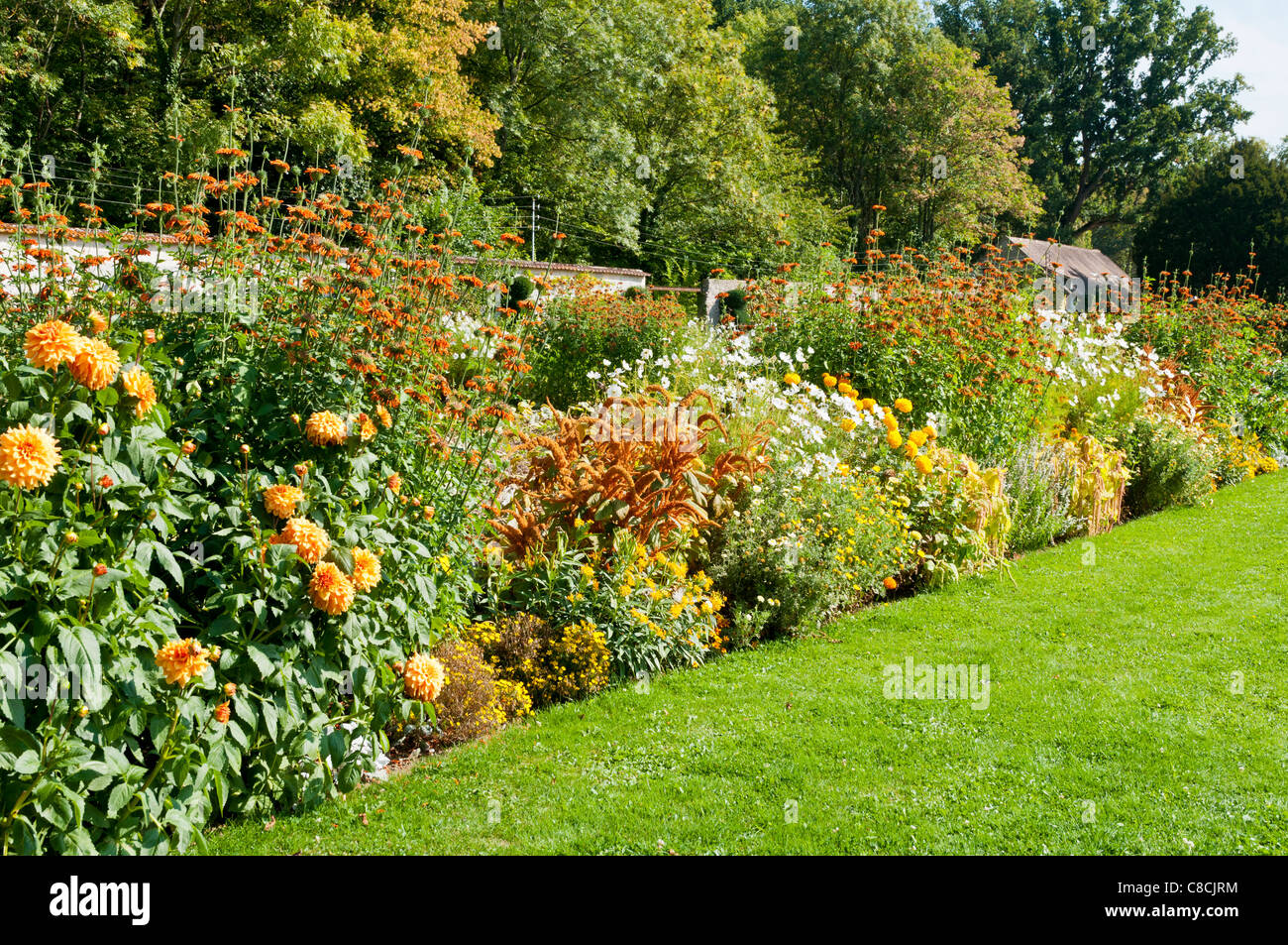 The Potager gardens at Domain St jean de Beauregard, near Paris France during the annual Fetes des Plantes Stock Photo