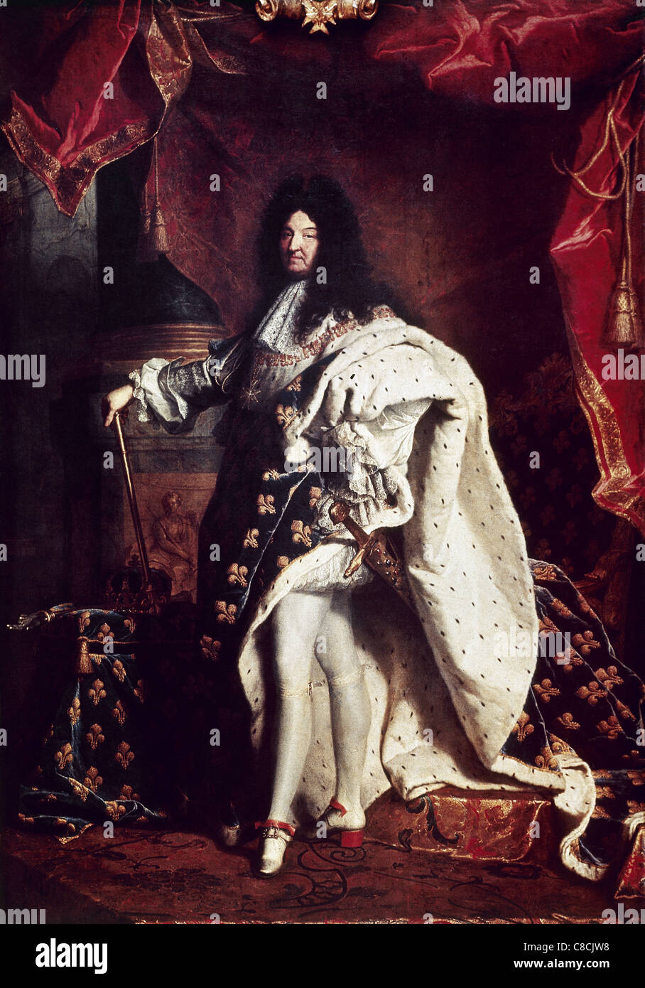 Louis XIV (1638-1715). King of France. Portrait by Hyacinthe RIgaud. 1701. Louvre Museum. Paris. France. Stock Photo