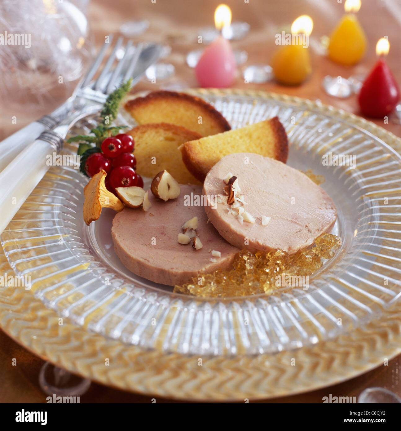 Plate of foie gras with aspic Stock Photo Alamy