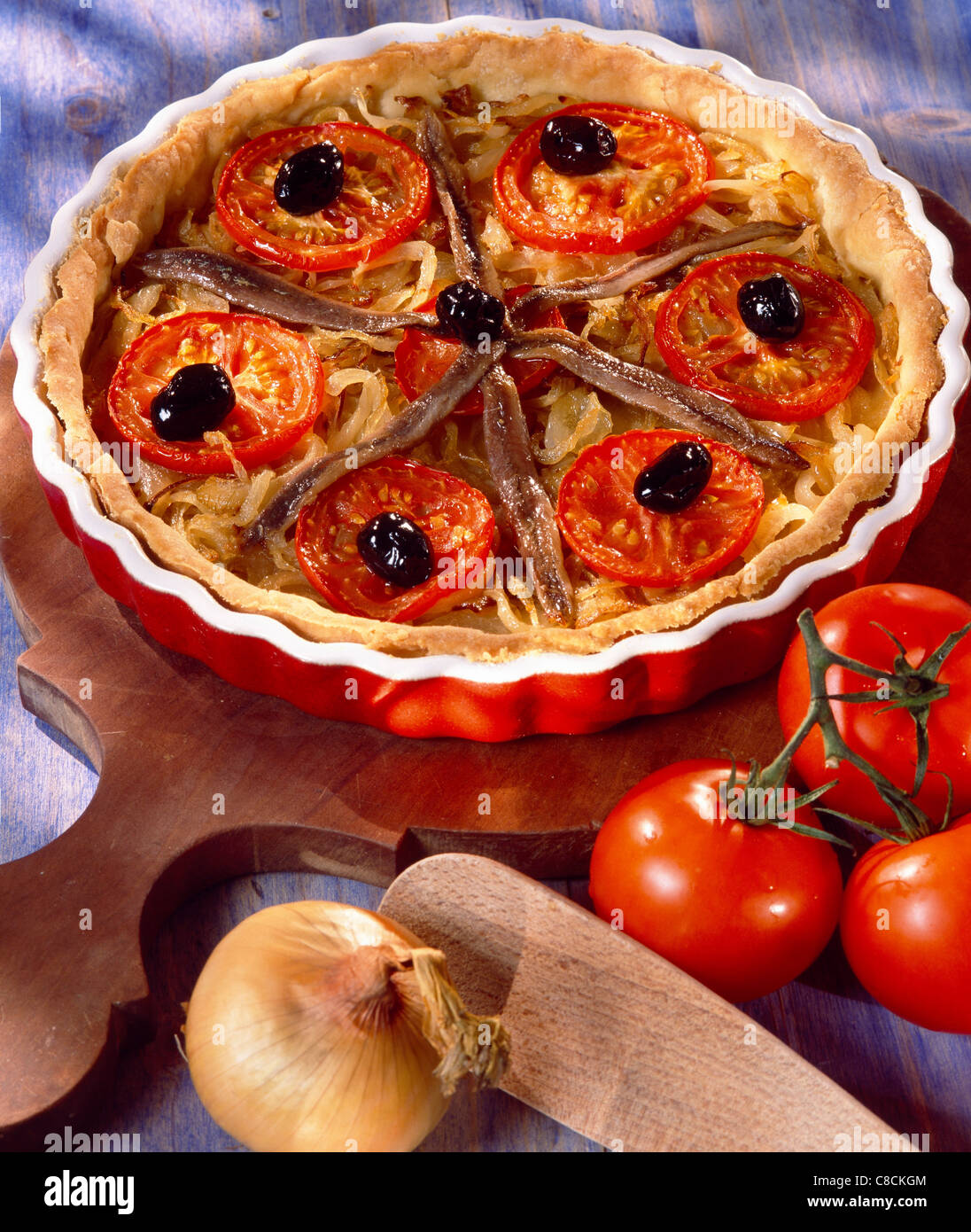 Pissaladière onion and anchovy tart Stock Photo Alamy
