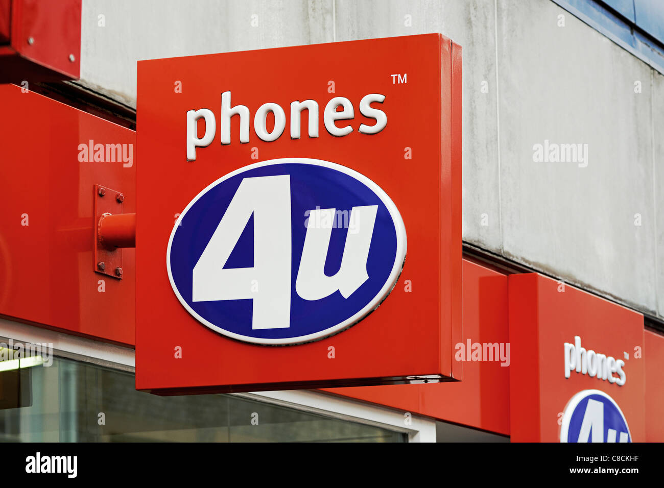 Phones 4 U Shop Sign, UK. Stock Photo
