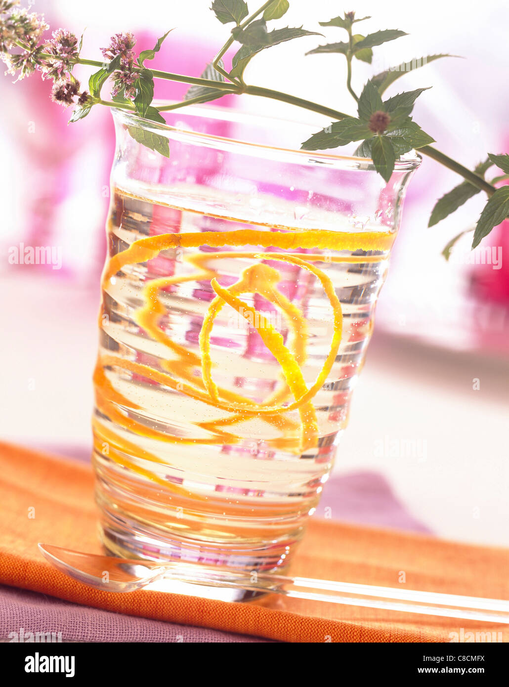 orange and mintflavored water Stock Photo Alamy