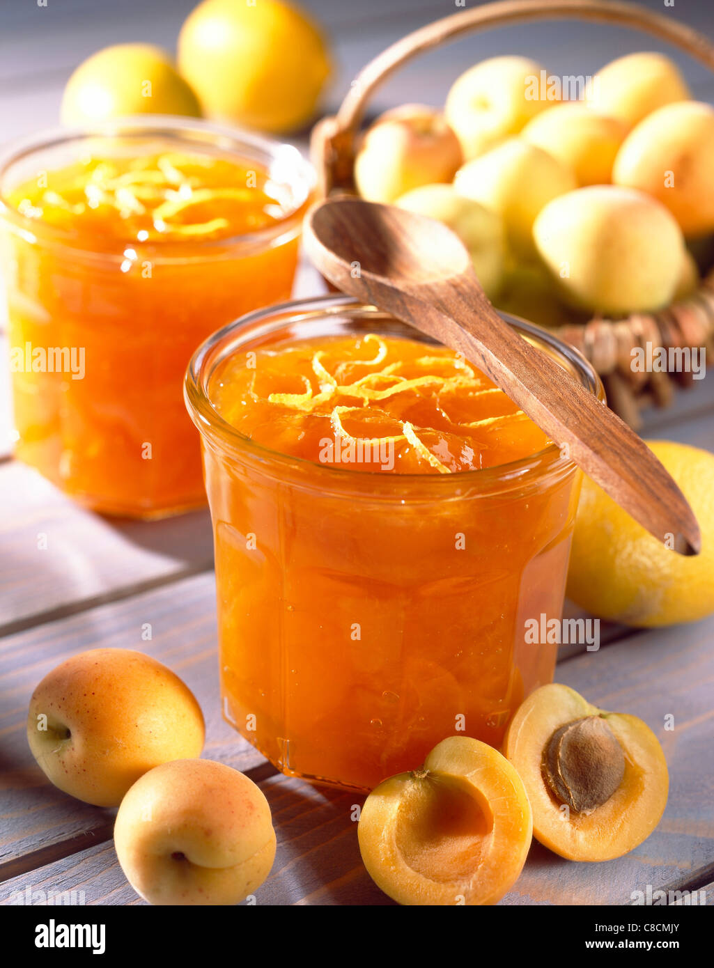 Apricot and lemon jam Stock Photo