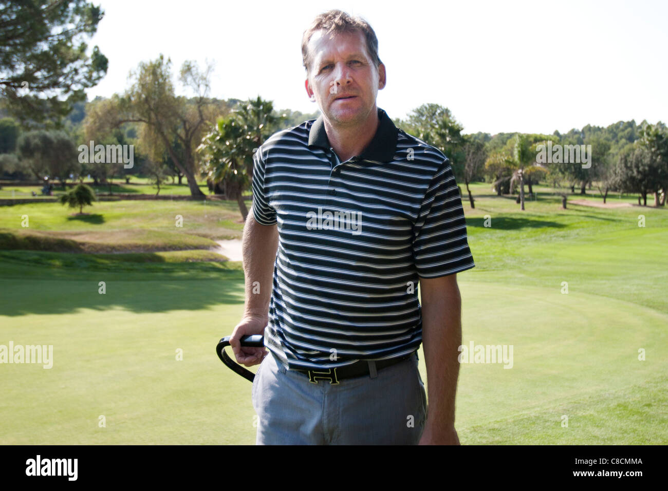 ProAm Golf Tournament - Bernard Schuster finishes his course Stock Photo