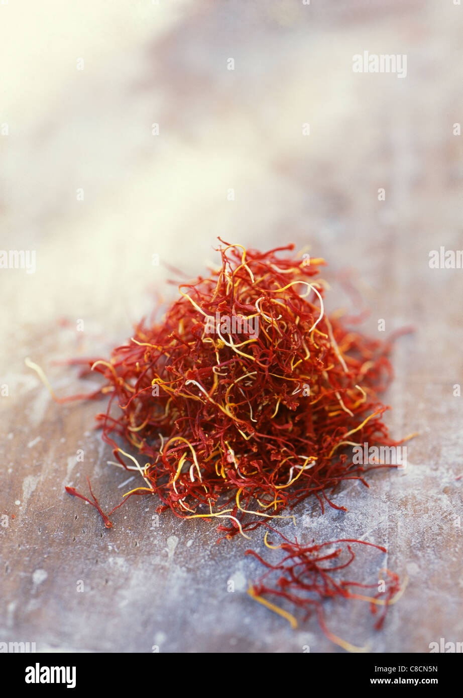 Saffron pistils Stock Photo