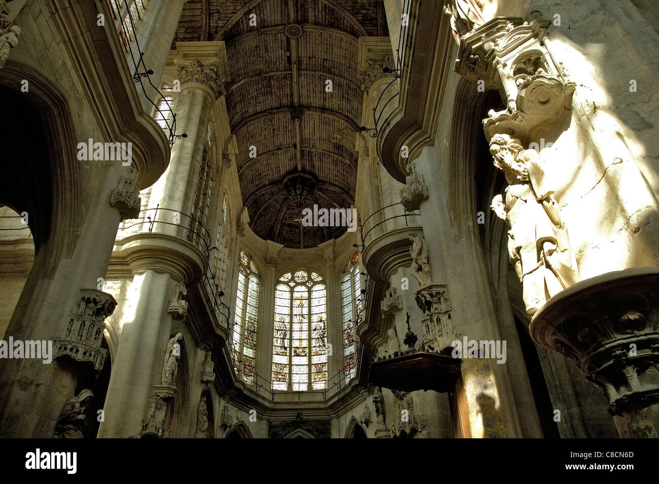 Troyes, France - Interior of The Church of St Pantaleon. Stock Photo