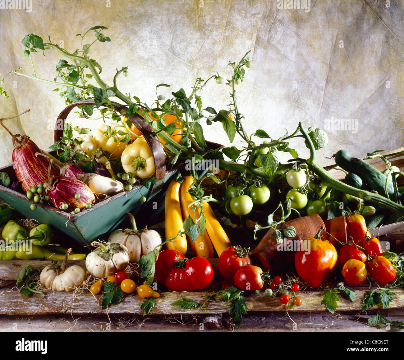 Still life of old-fashioned vegetables Stock Photo