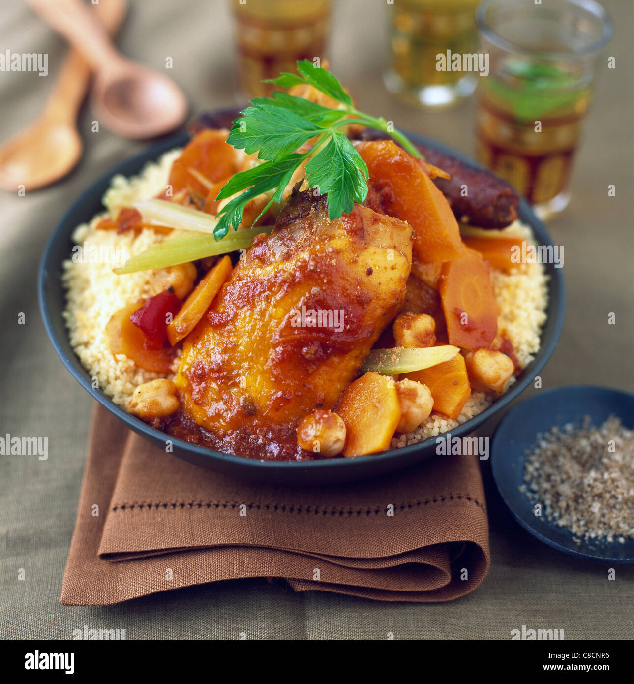 Chicken and Merguez Couscous Stock Photo Alamy