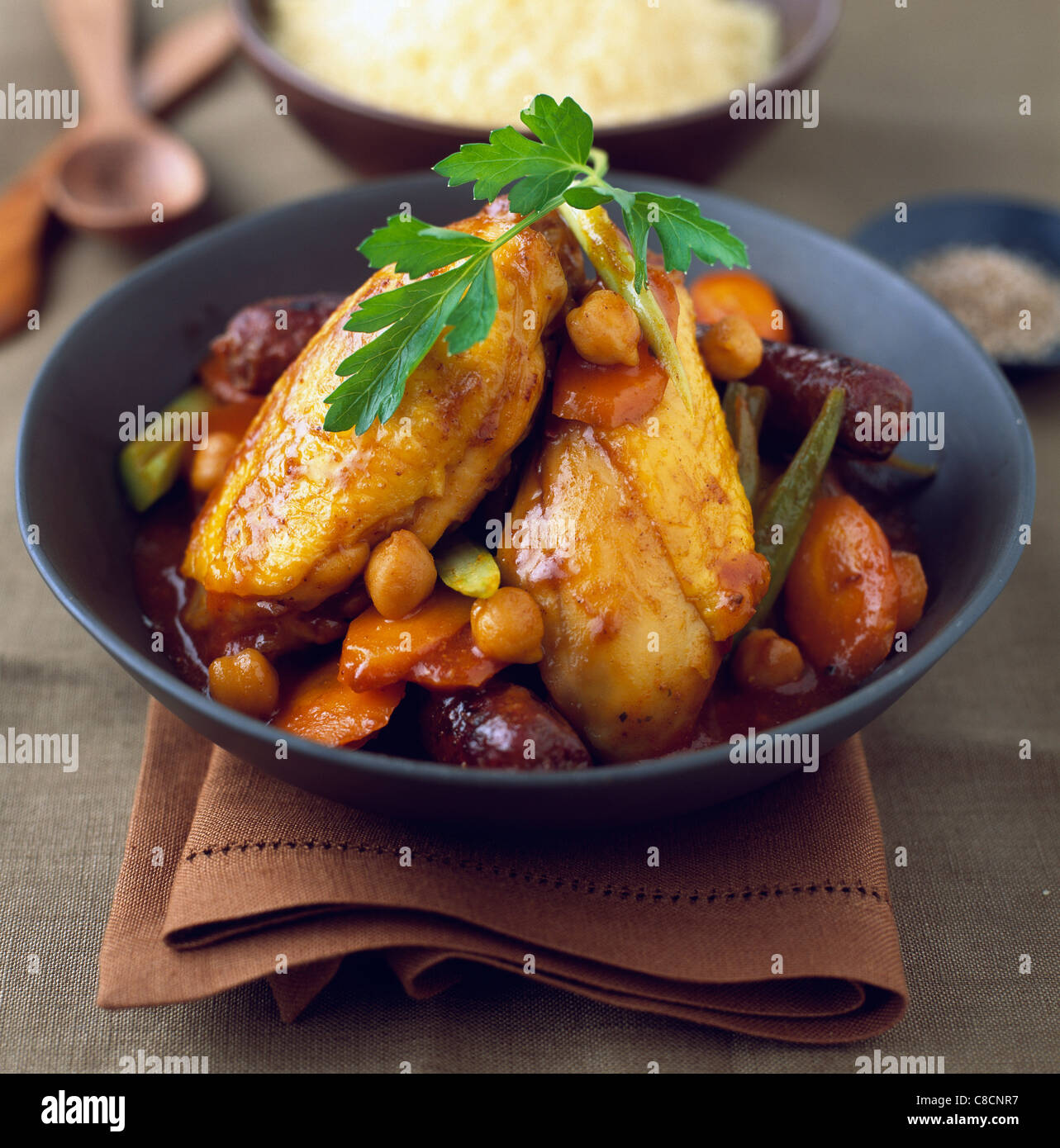 Chicken and Merguez Couscous Stock Photo Alamy