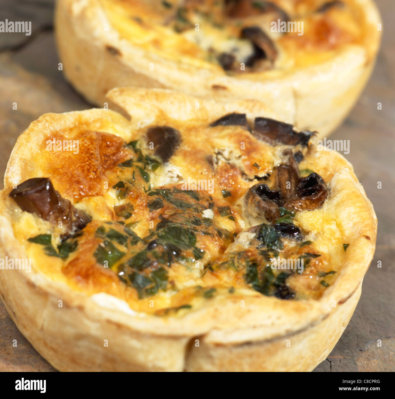 Mini Mushroom Quiche Stock Photo Alamy