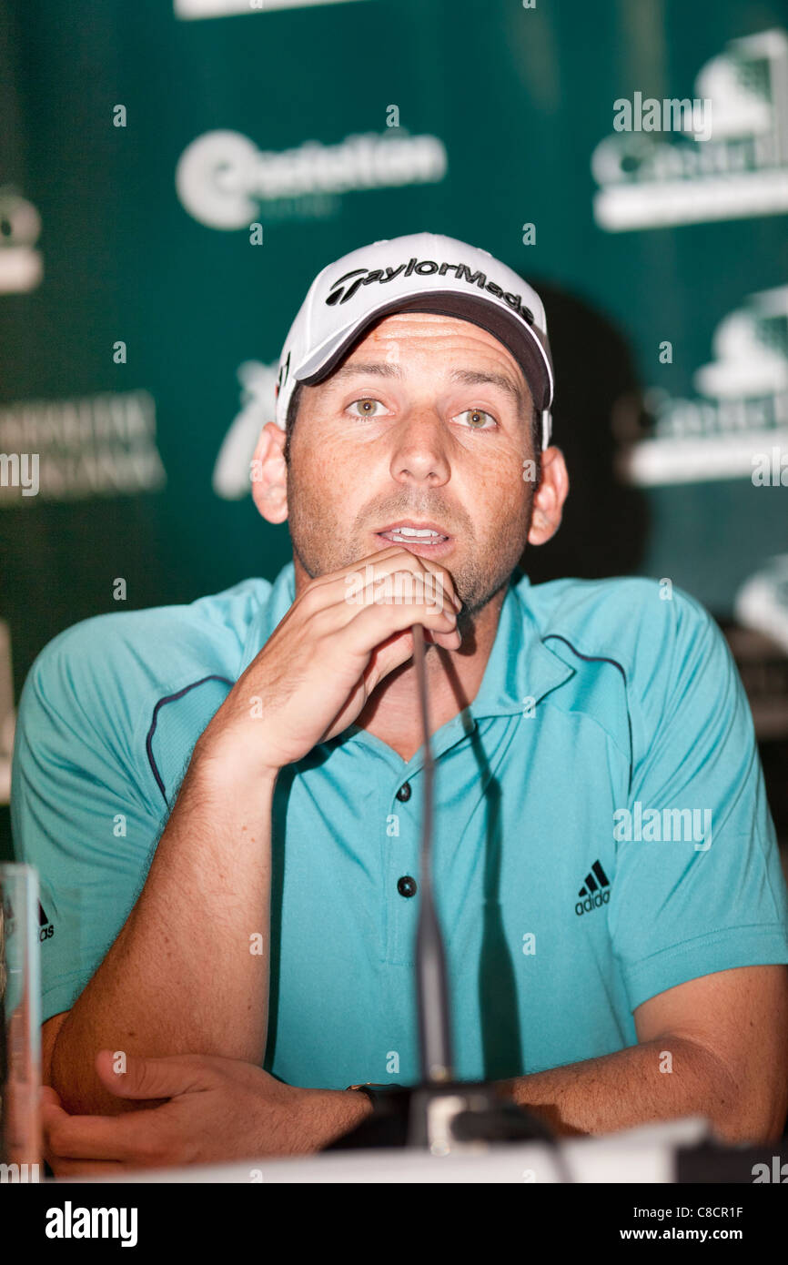 ProAm Golf Tournament - Sergio Garcia speakin in the conference room Stock Photo