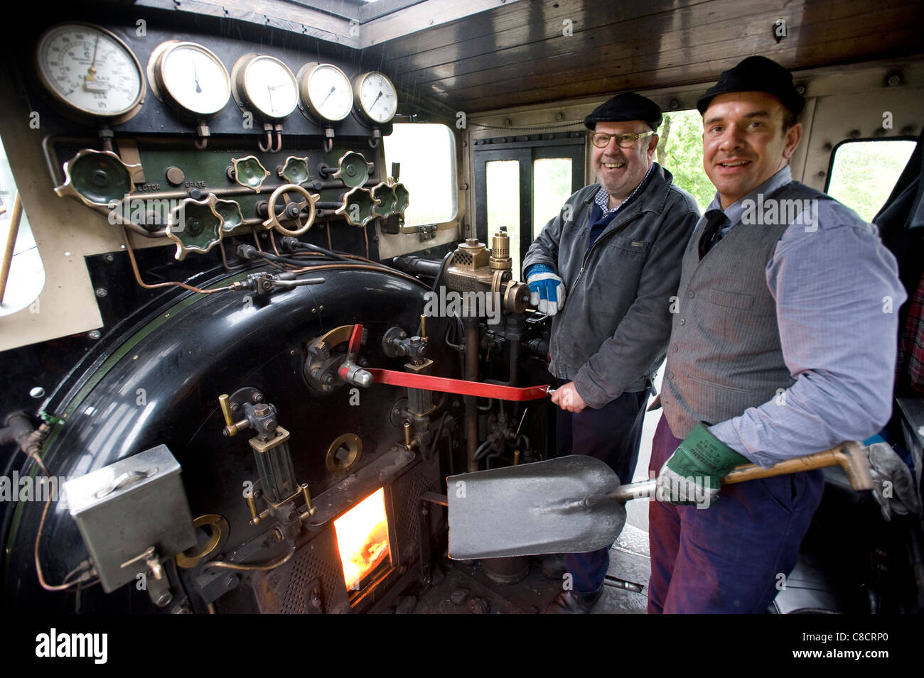 Narrow Gauge steam volunteer engine drivers, one retired