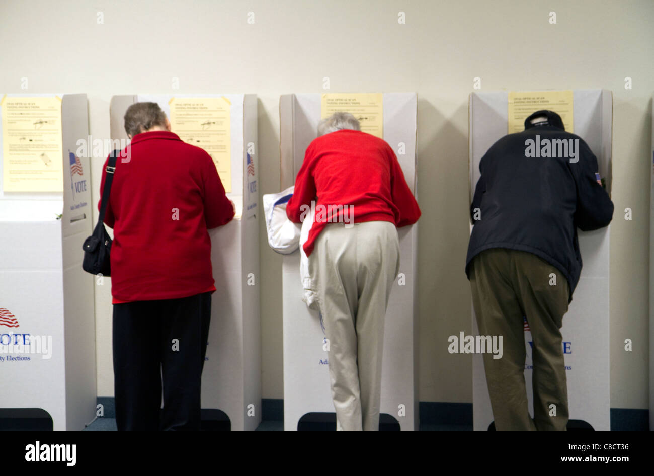 American citizens voting on election day in Boise, Idaho, USA. Stock Photo