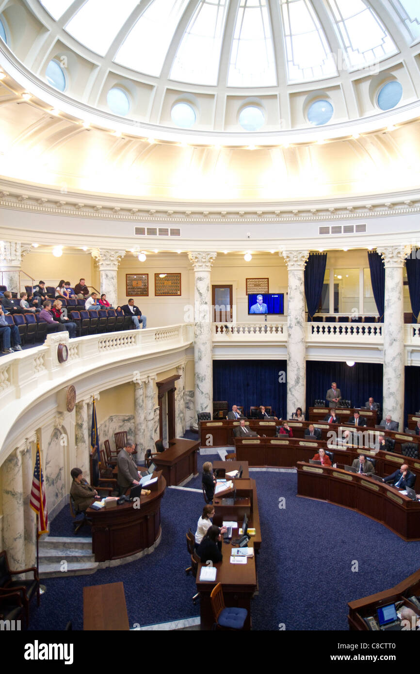 Idaho House of Representatives in session at the Idaho State Capitol building located in Boise, Idaho, USA. Stock Photo