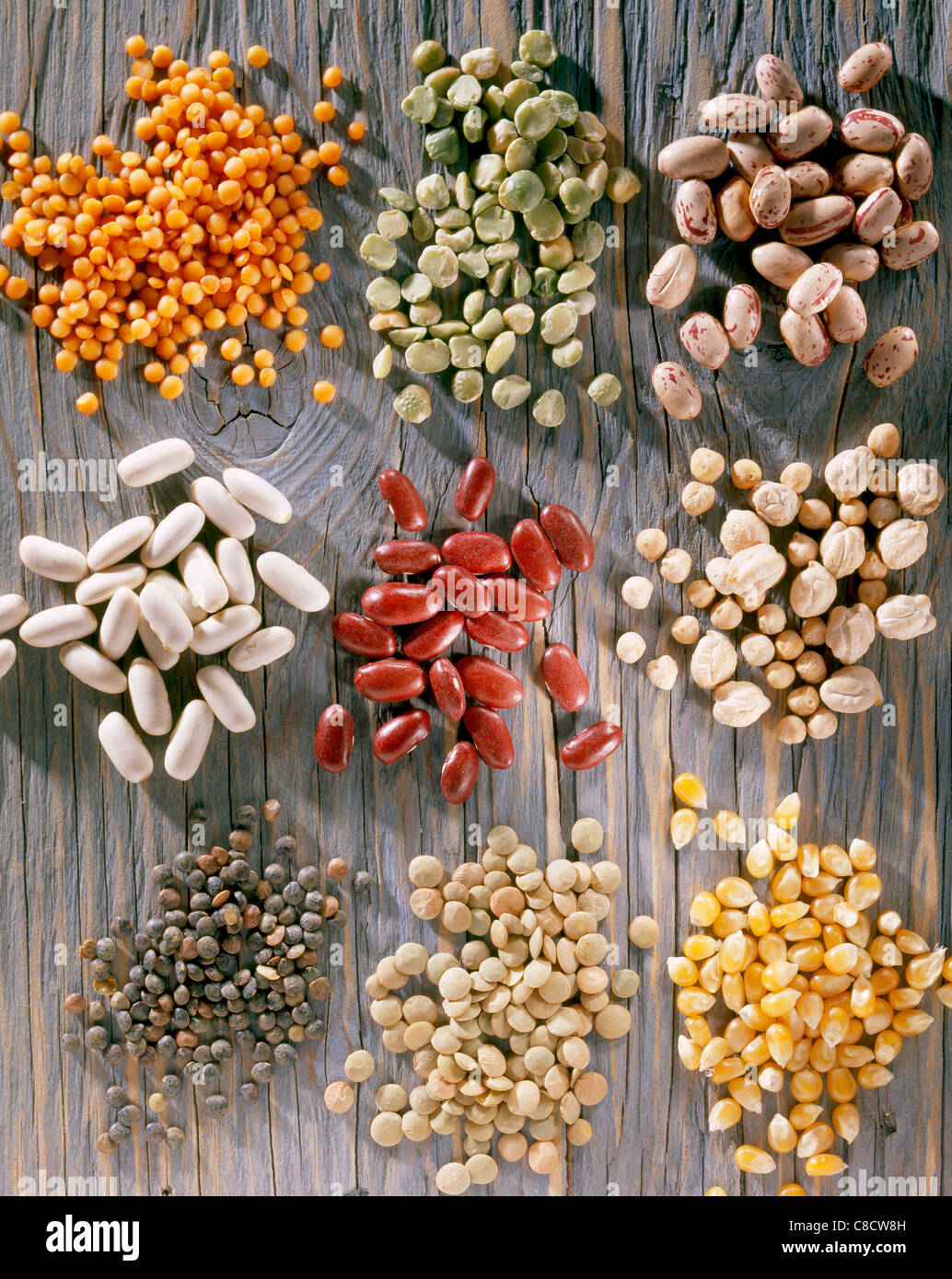 assorted pulses Stock Photo
