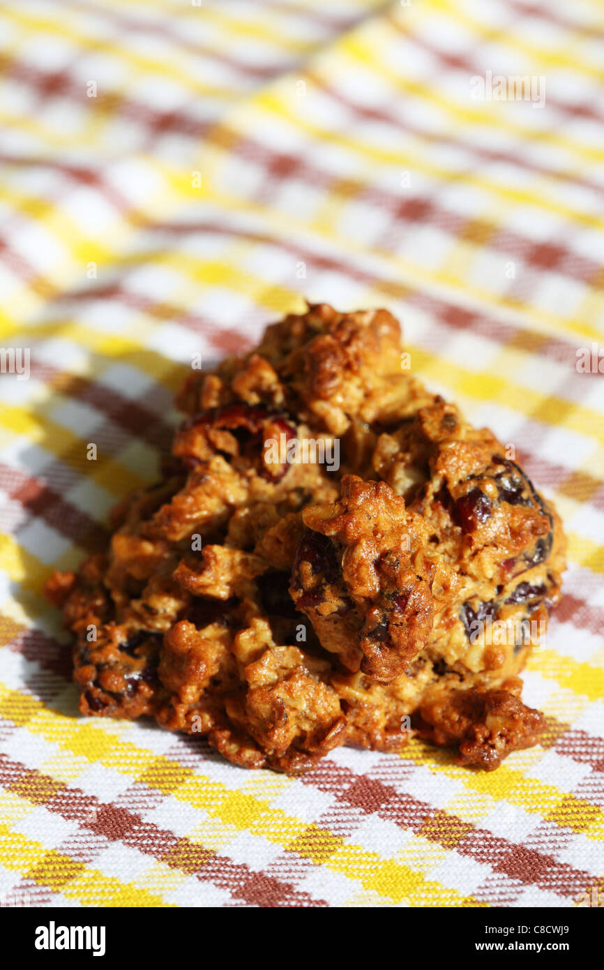 An oatmeal cookie is ready to eat. Stock Photo