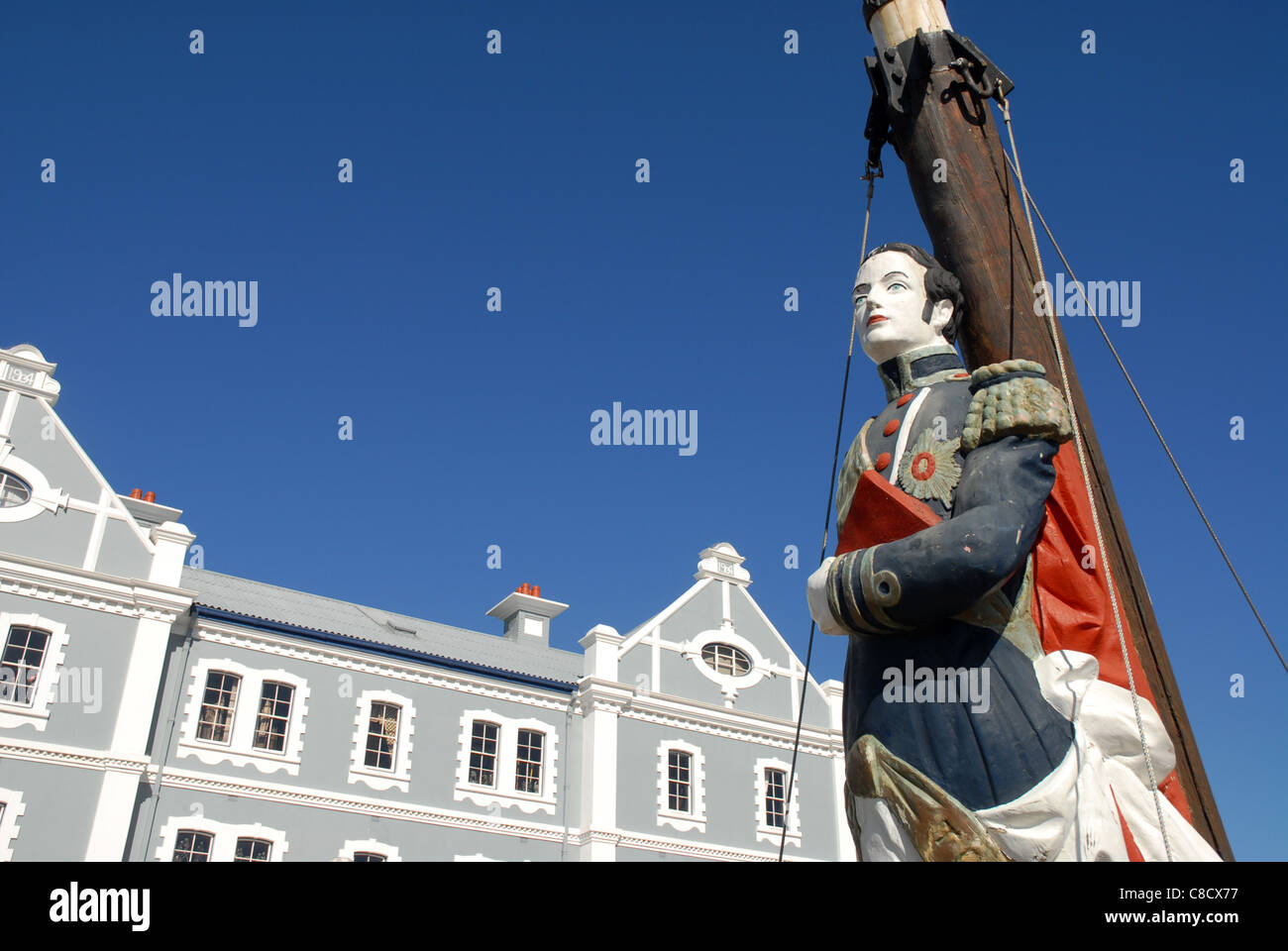 figurehead & African Trading Port, V&A Waterfront, Cape Town, Western Cape, South Africa Stock Photo