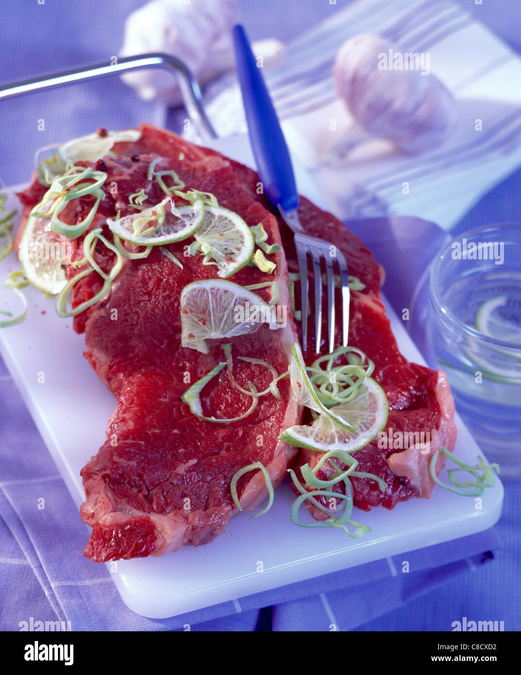 Raw sirloin steaks Stock Photo - Alamy