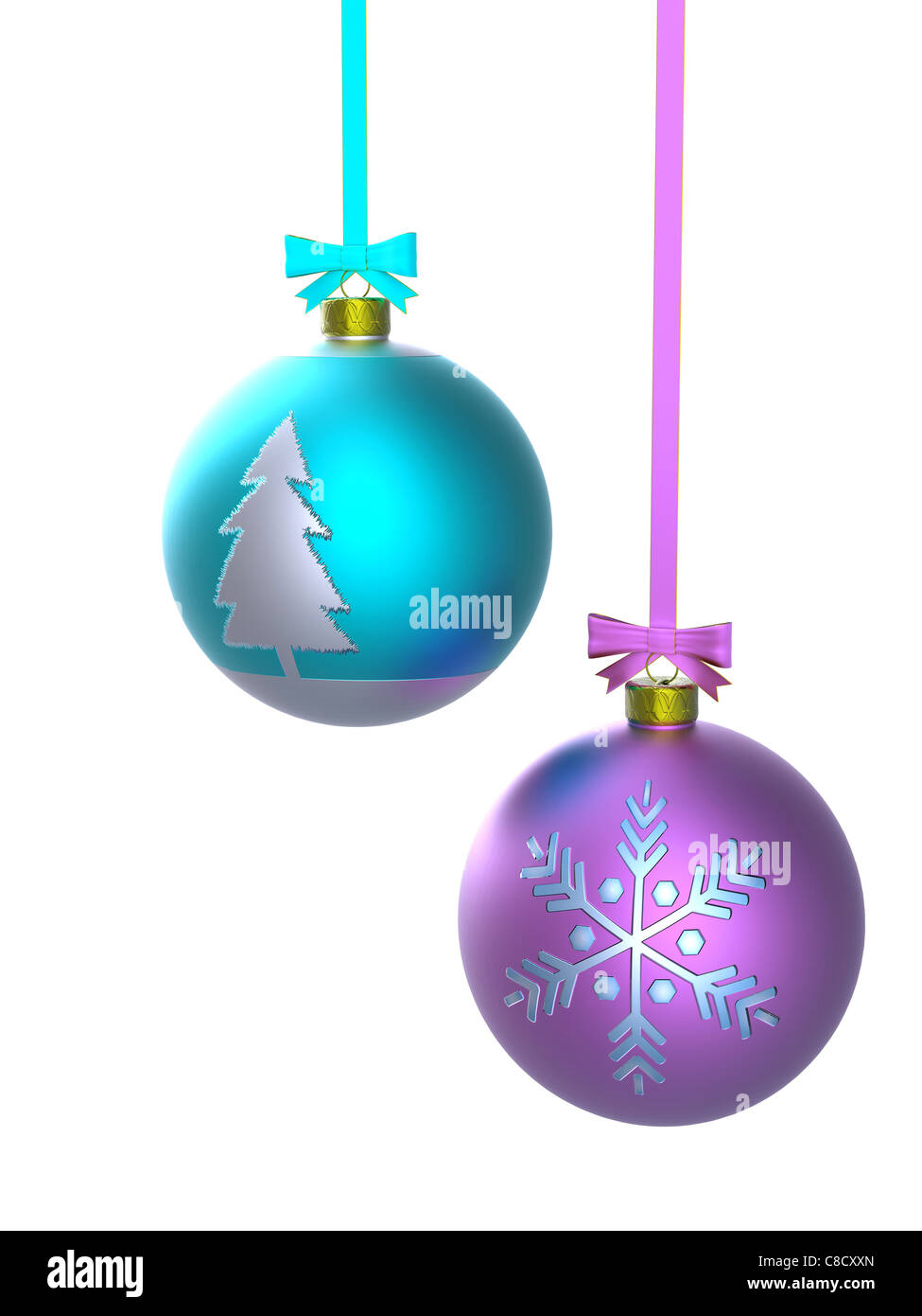 Colorful Christmas ball isolated on white background Stock Photo - Alamy