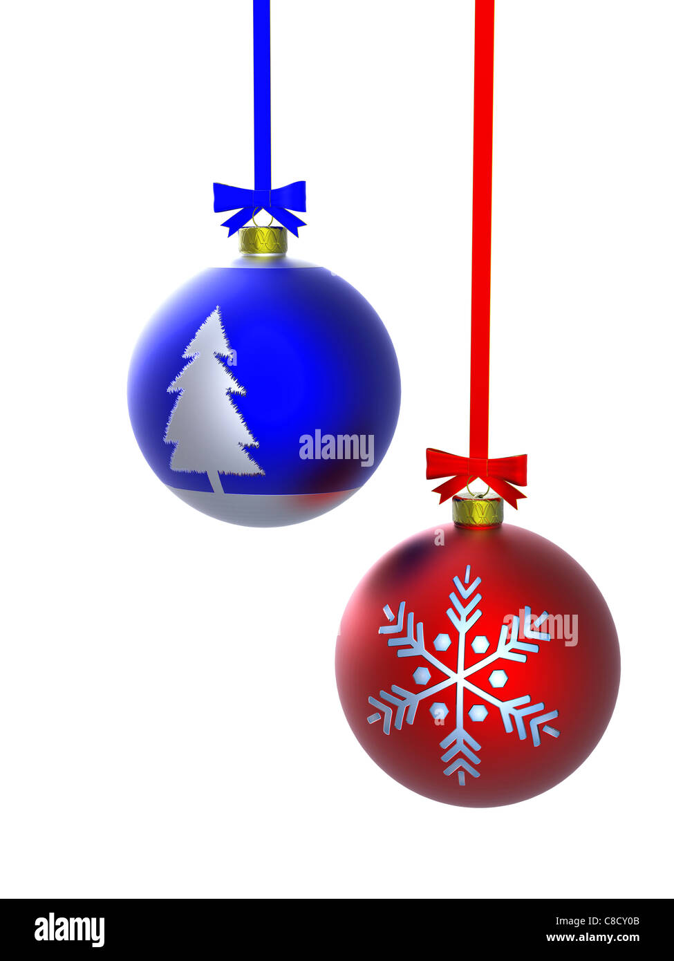 Colorful Christmas ball isolated on white background Stock Photo