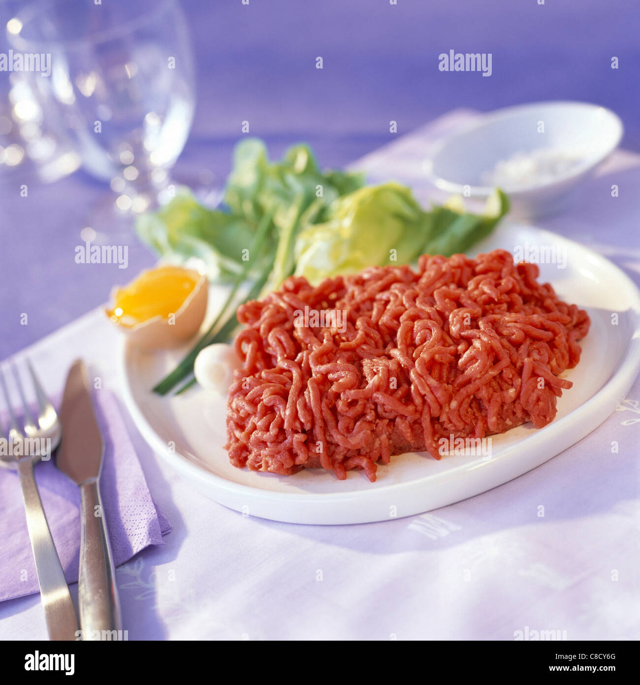 beef hamburger tartare Stock Photo Alamy