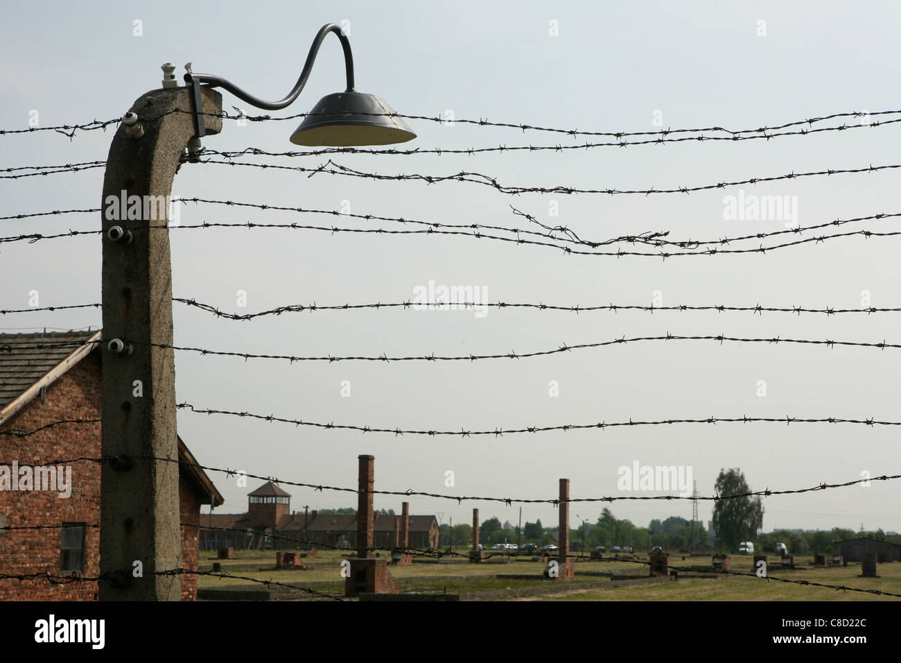 Auschwitz II Birkenau German Nazi concentration and extermination camp in Oswiecim, Poland. Stock Photo