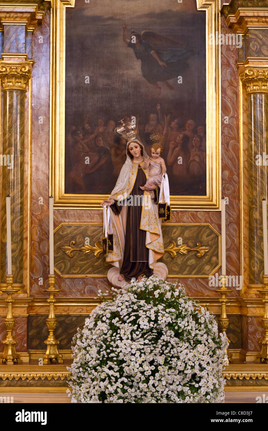 Icon in the church during the Saint Peter festival (Festas de São Pedro) in Ribeira Grande, São Miguel island, Azores. Stock Photo