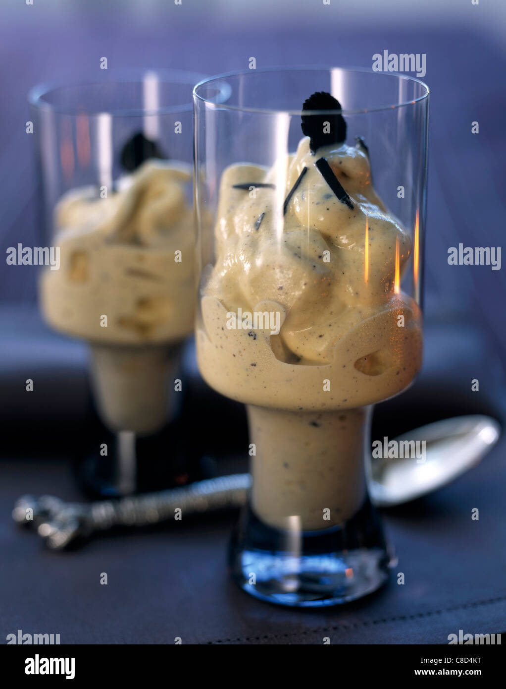 Black truffle ice cream Stock Photo Alamy