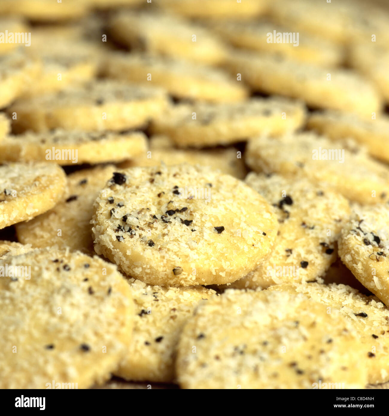Savoury Biscuits With Parmesan Cheese And Black Pepper Stock Photo Alamy