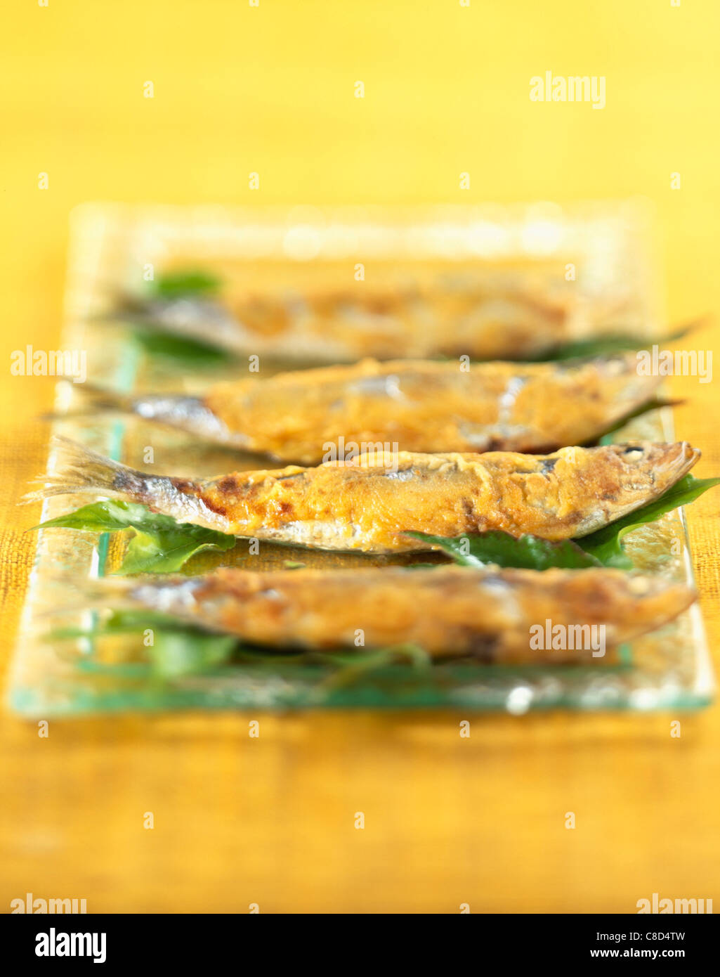 Sardines with mustard Stock Photo Alamy