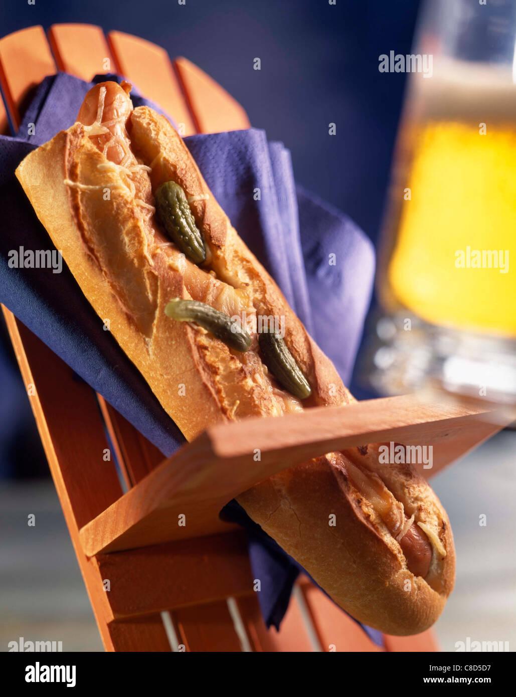 Munster cheese hot dog Stock Photo Alamy