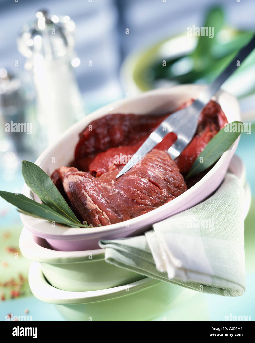 Raw beef dish Stock Photo