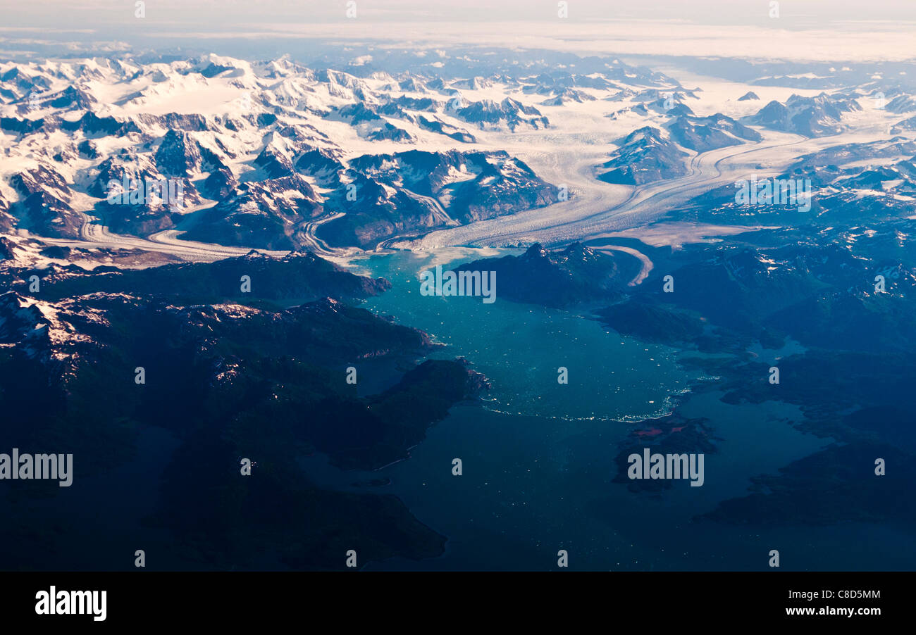 Aerial view of Wrangell-St. Elias National Park, Alaska Stock Photo