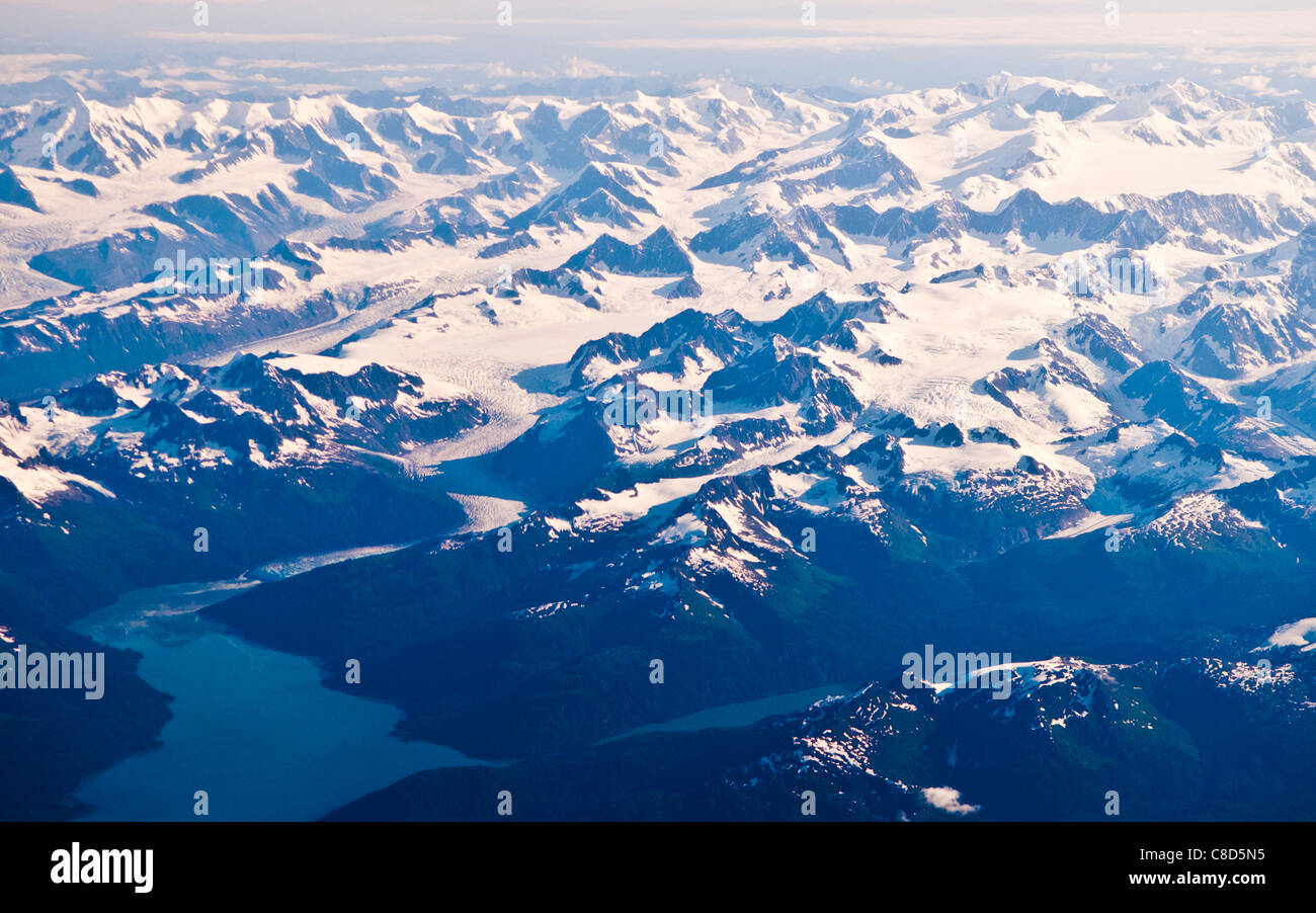 Aerial view of Wrangell-St. Elias National Park, Alaska Stock Photo