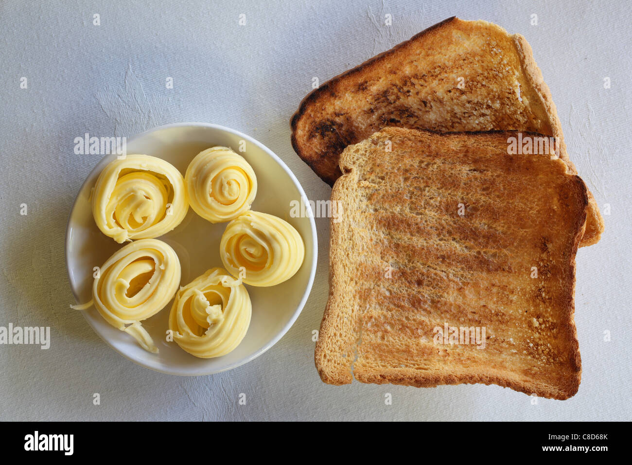 toast slice slices butter Stock Photo