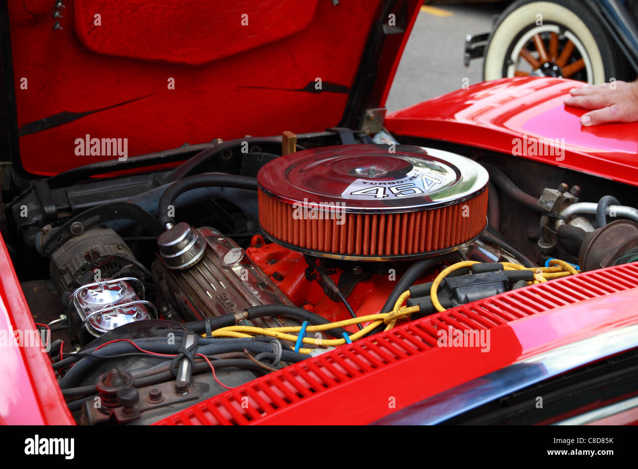 Chevrolet Corvette Stingray, motor detail Stock Photo