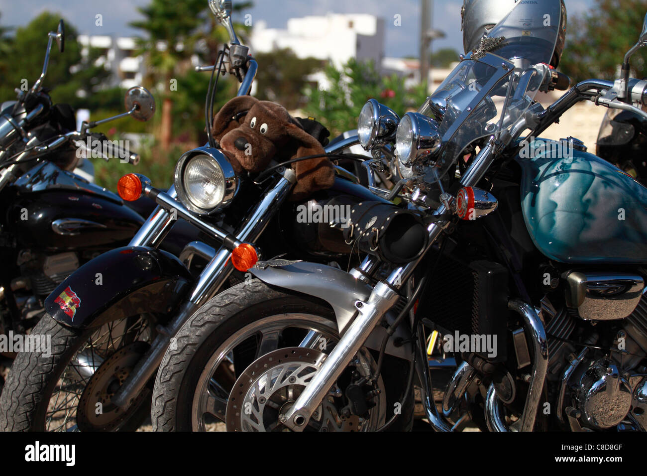 Custom bike, headlight detail Stock Photo