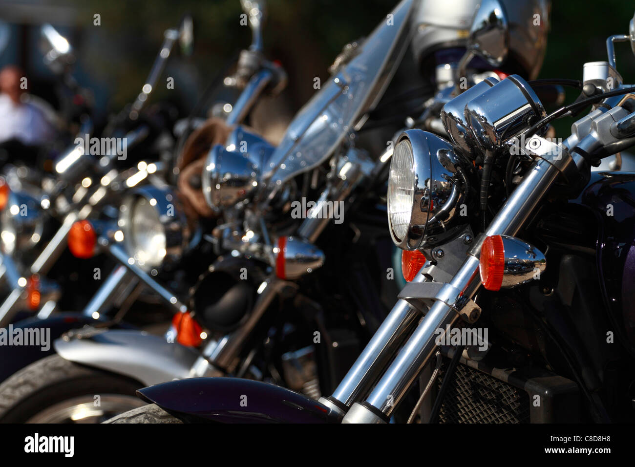 Custom bikes, headlight detail Stock Photo