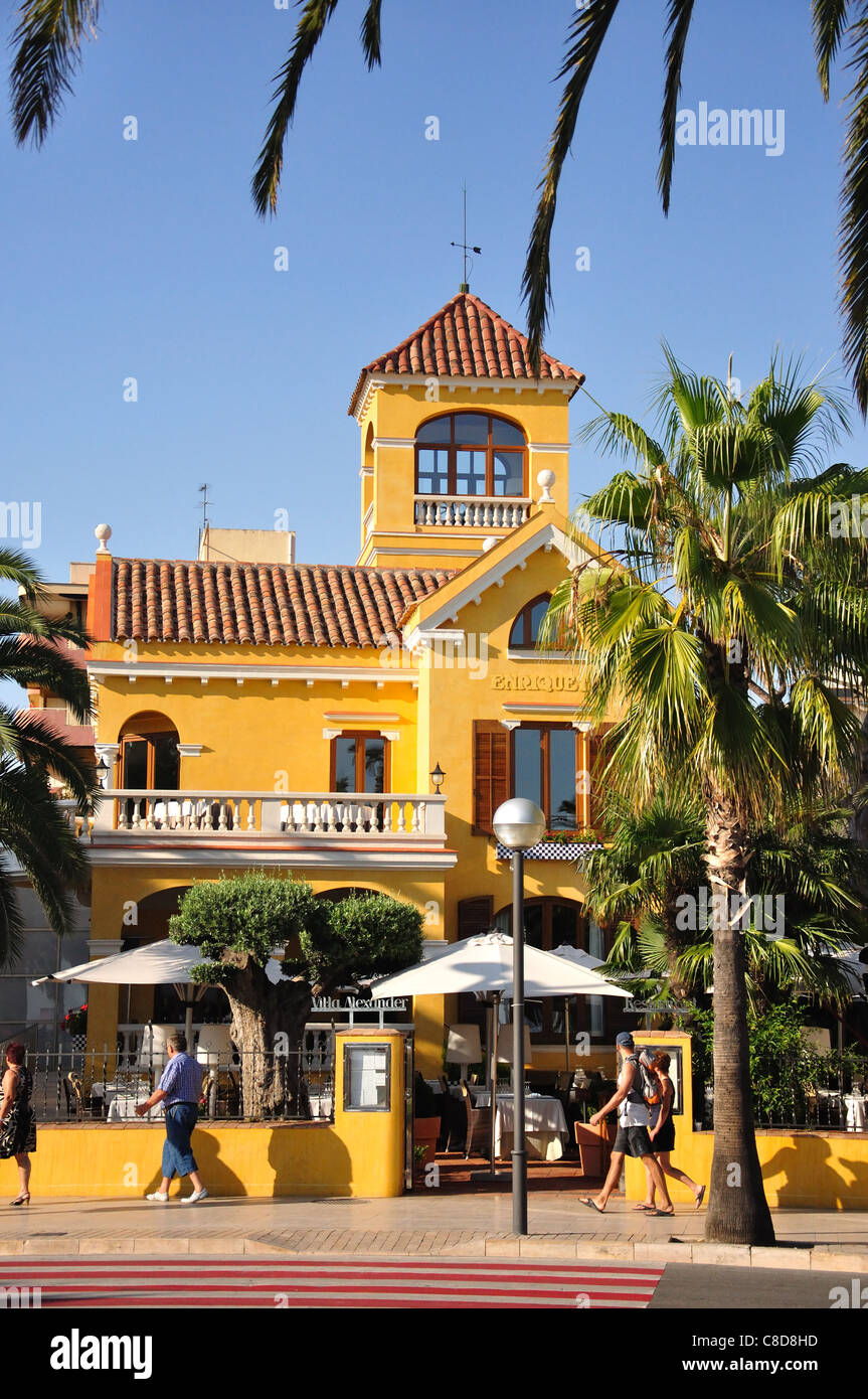 Restaurant Villa Alexander, Paseo Jaime, Salou, Costa Daurada, Province of Tarragona, Catalonia, Spain Stock Photo