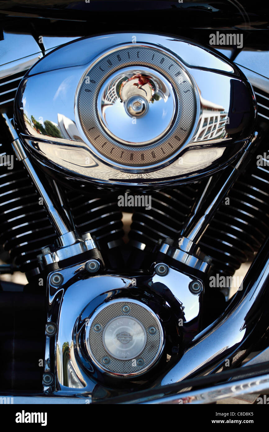 Harley Davidson Electra Glide, motor detail Stock Photo