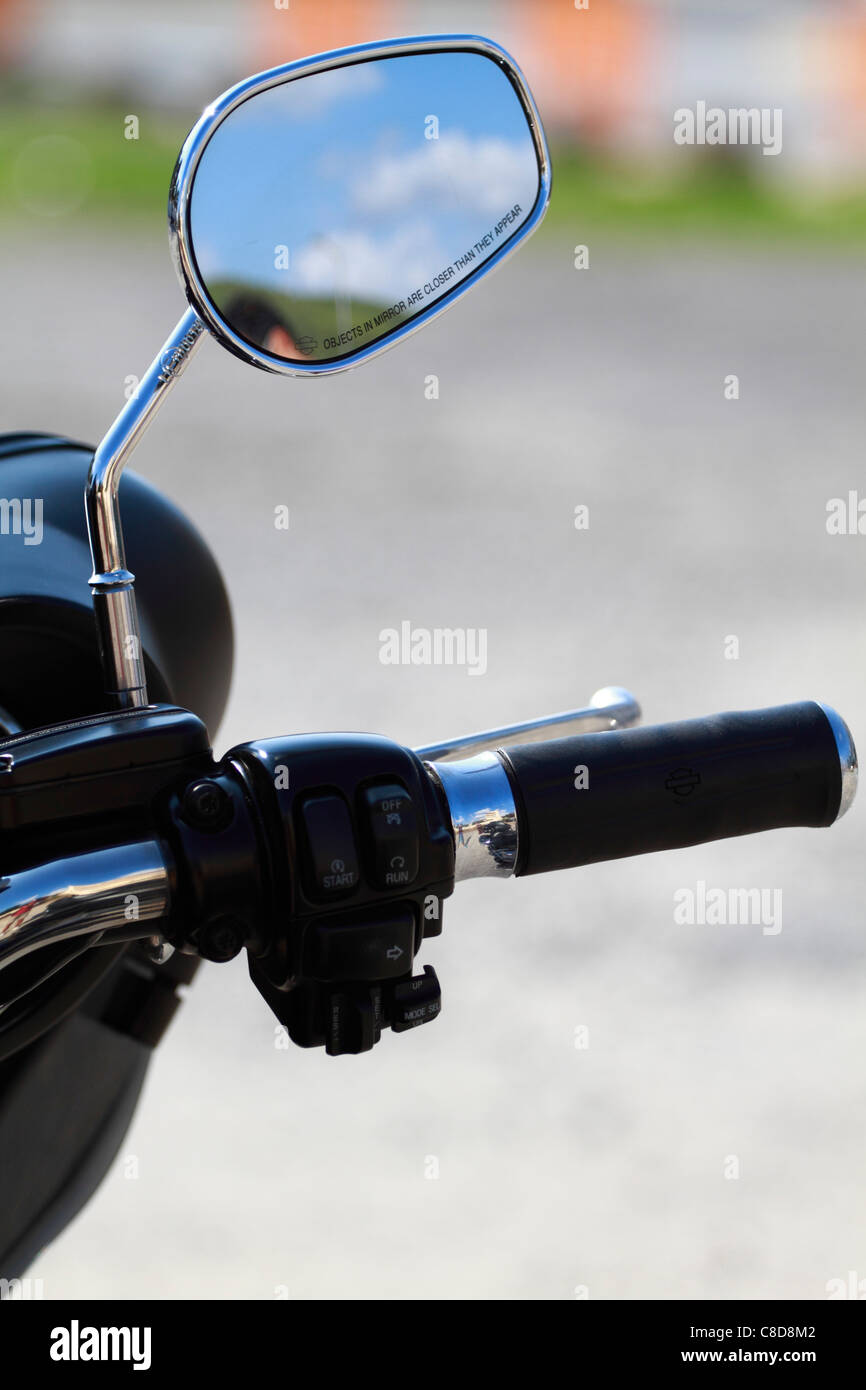 Custom bike, mirror detail Stock Photo